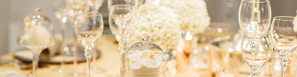 Elegant Table Set In Soft Creme For Wedding Or Event Party.